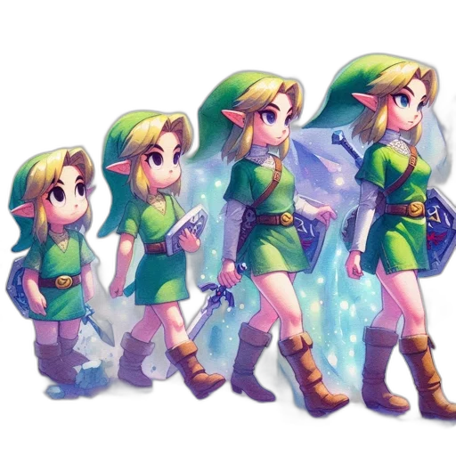 staff, pixel art, concept art, fantasy art, 3d render, green, colorful, four transparent PNG cut-out