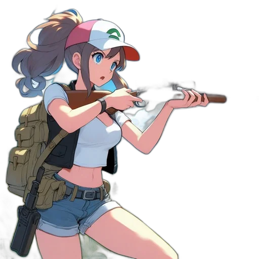 weapon, staff, animal, hat, anime, concept art, cartoon, pixel art transparent PNG cut-out