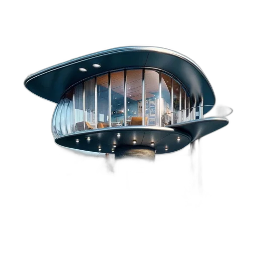hat, crown, building, jewelry, 3d render, concept art, photorealistic, futuristic transparent PNG cut-out