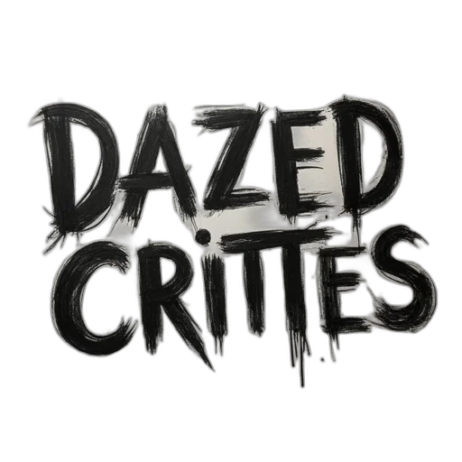 concept art, words, dazed, crittes, written, black, letters transparent PNG cut-out