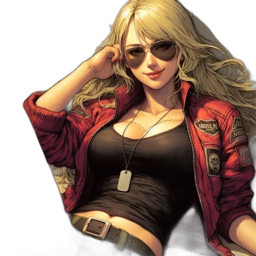jacket, comic book art, concept art, photorealistic, fantasy art, red, female, animated transparent PNG cut-out
