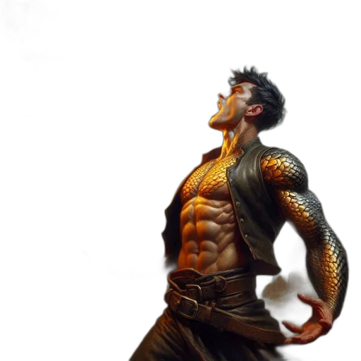 dragon, sword, concept art, fantasy art, 3d render, comic book art, golden, muscular transparent PNG cut-out