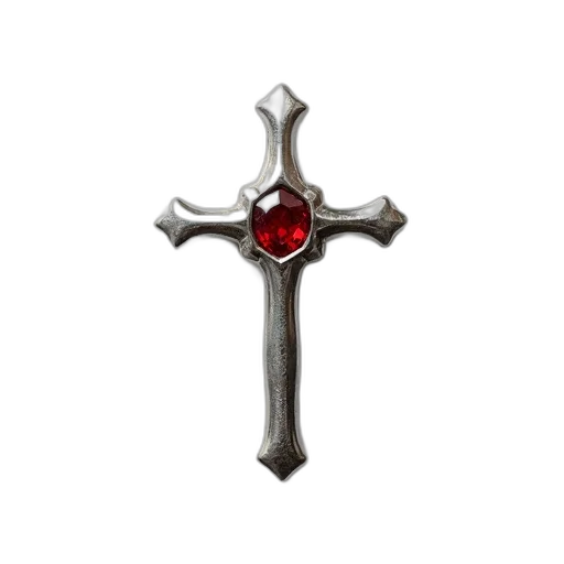 jewelry, sword, staff, weapon, 3d render, pixel art, red, silver transparent PNG cut-out