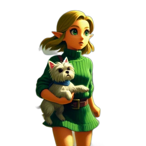 animal, dress, creature, staff, concept art, pixel art, fantasy art, 3d render transparent PNG cut-out