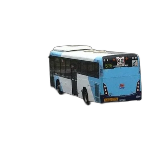 3d render, photorealistic, concept art, pixel art, blue, white, bus, driving transparent PNG cut-out