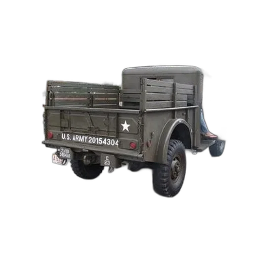 3d render, concept art, photorealistic, vintage, army, truck, parked, street transparent PNG cut-out