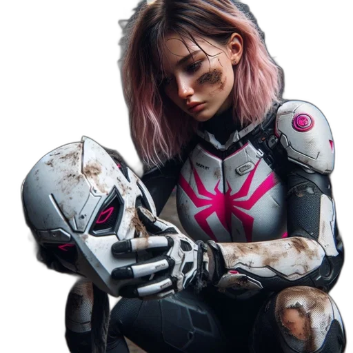 robot, face, mask, weapon, concept art, cyberpunk, comic book art, fantasy art transparent PNG cut-out