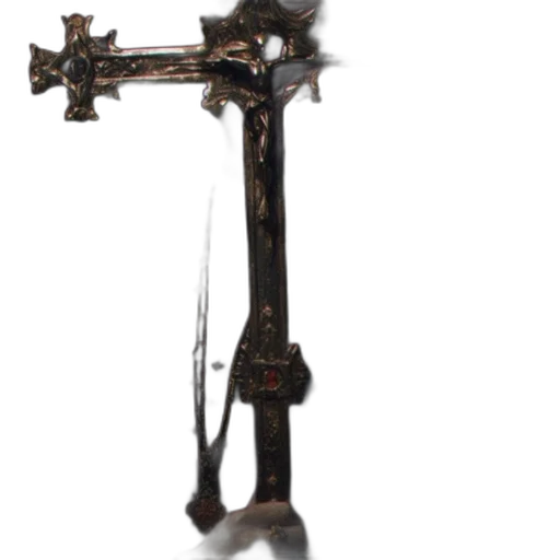 staff, sword, weapon, jewelry, concept art, 3d render, person, dark transparent PNG cut-out