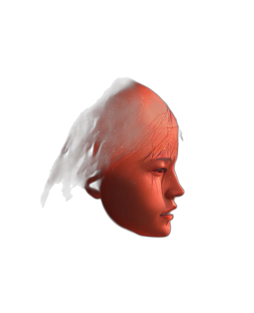 face, hair, mask, crown transparent PNG cut-out