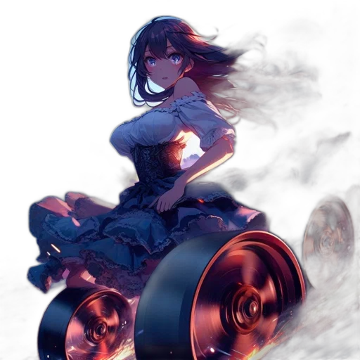 car, dress, robot, weapon, concept art, anime, fantasy art, cyberpunk transparent PNG cut-out