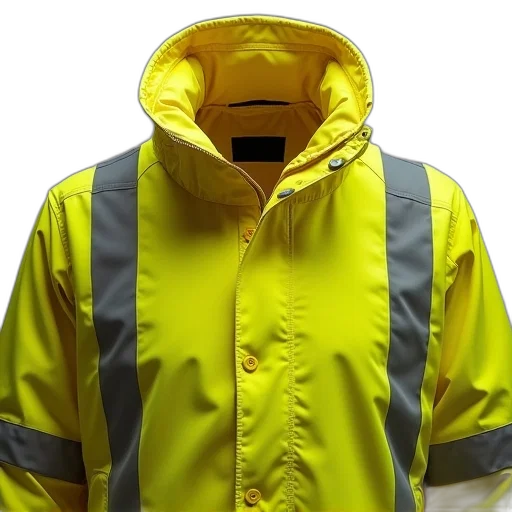 jacket, staff, 3d render, neon, unlined, safety, coat, reflective transparent PNG cut-out