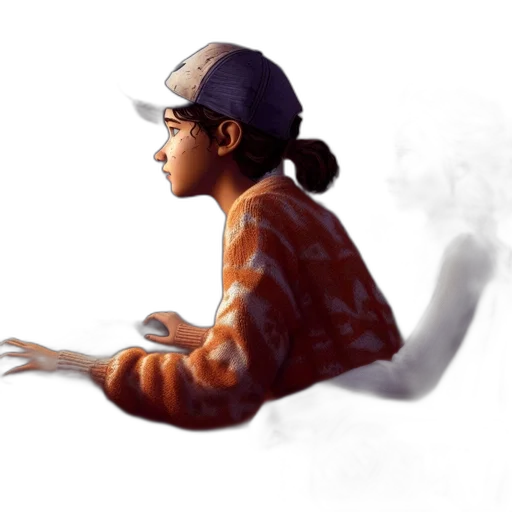 hat, face, staff, creature, concept art, watercolor, photorealistic, oil painting transparent PNG cut-out