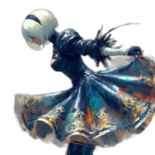 dress, mask, sword, weapon, concept art, fantasy art, watercolor, 3d render transparent PNG cut-out