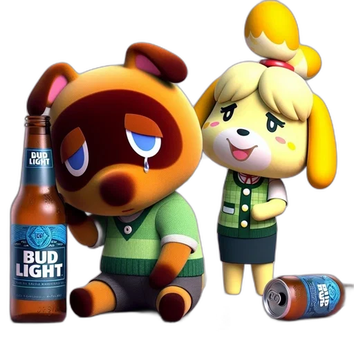 bottle, 3d render, concept art, pixel art, neon lights, two, animal, characters transparent PNG cut-out