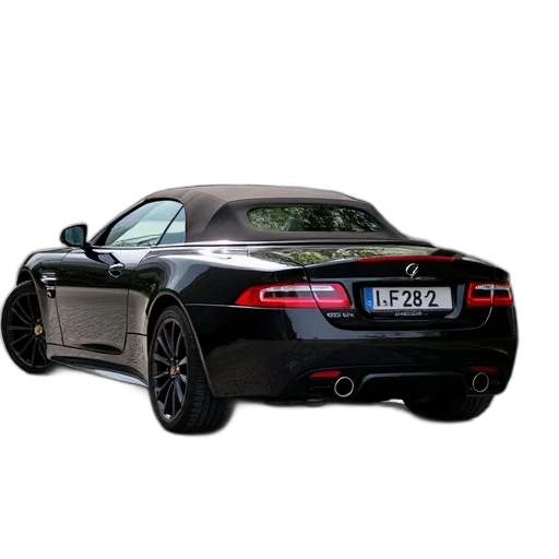 car, photorealistic, 3d render, sleek, black, convertible, sports, parked transparent PNG cut-out