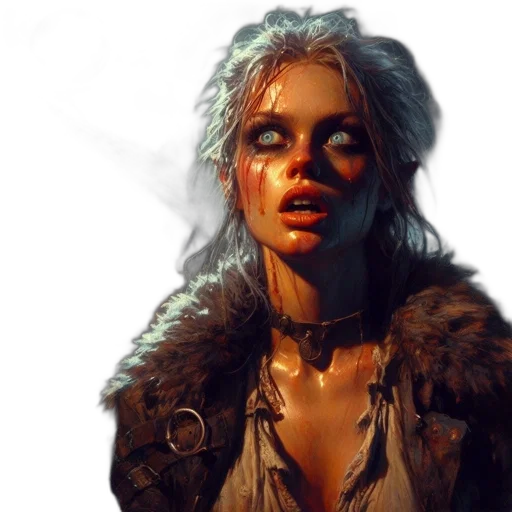face, jacket, fantasy art, concept art, comic book art, cyberpunk, fire, neon lights transparent PNG cut-out