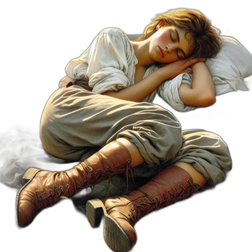 photorealistic, oil painting, concept art, fantasy art, fog, earth tones, young, woman transparent PNG cut-out
