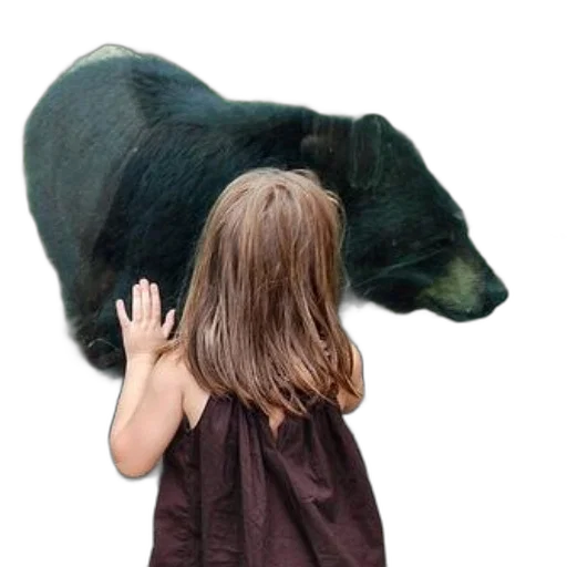 animal, creature, photorealistic, young, girl, long, brown, hair transparent PNG cut-out