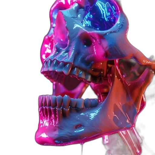 mask, face, jewelry, crown, 3d render, vaporwave, cyberpunk, concept art transparent PNG cut-out