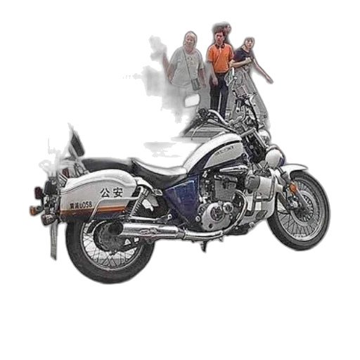 photorealistic, 3d render, concept art, pixel art, police, motorcycle, word, parked transparent PNG cut-out