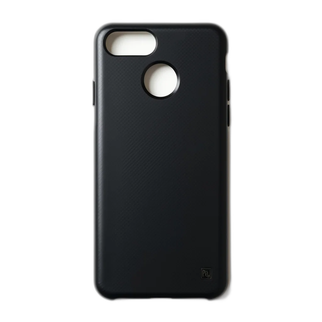 3d render, black, smartphone, case, textured, surface, cutout, camera transparent PNG cut-out