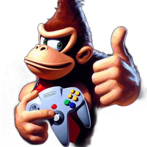 animal, 3d render, photorealistic, concept art, donkey, kong, depicted, his transparent PNG cut-out