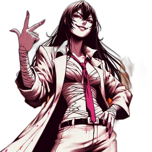 jacket, staff, comic book art, concept art, cartoon, anime, animated, female transparent PNG cut-out