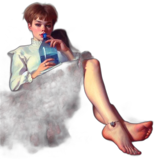 shoes, vaporwave, concept art, photorealistic, watercolor, fog, fire, pastel transparent PNG cut-out