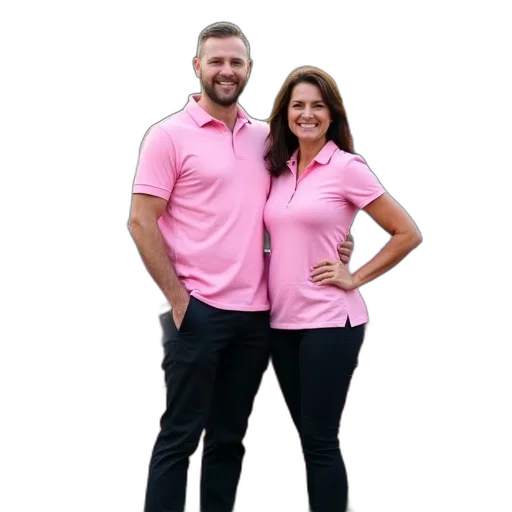 staff, jacket, man, woman, standing, next, pink, car transparent PNG cut-out