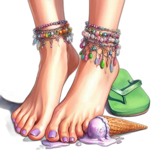 shoes, jewelry, concept art, photorealistic, watercolor, fantasy art, pastel, colorful transparent PNG cut-out