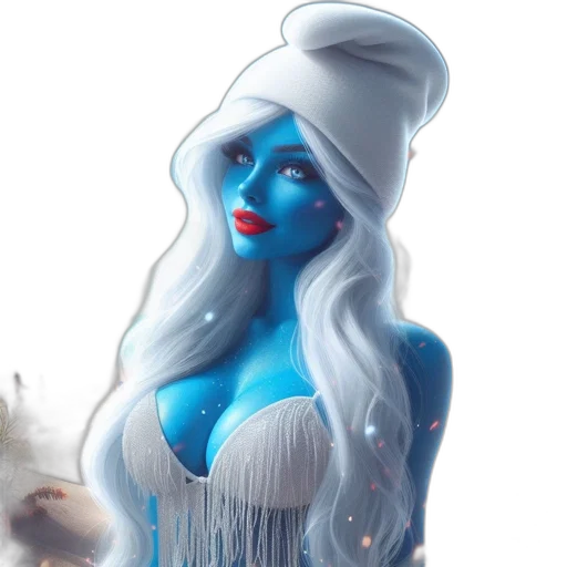 dress, hat, mask, fantasy art, concept art, comic book art, 3d render, blue transparent PNG cut-out