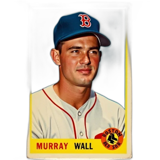 vintage, baseball, card, featuring, player, blue, cap, red transparent PNG cut-out