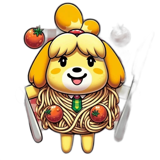 food, staff, animal, pixel art, concept art, 3d render, cartoon, golden transparent PNG cut-out
