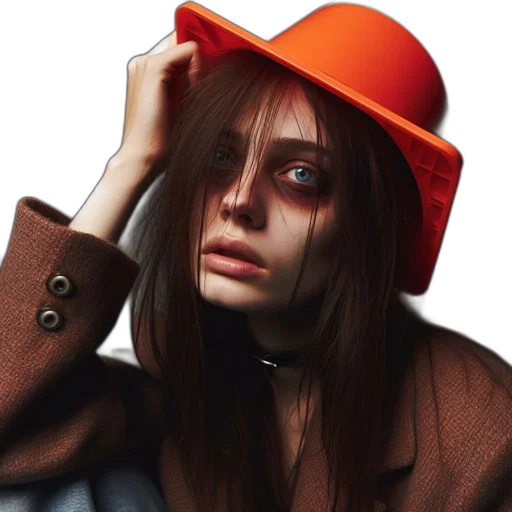 hat, jacket, face, mask, photorealistic, concept art, 3d render, oil painting transparent PNG cut-out