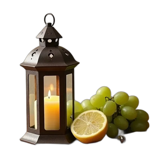 3d render, photorealistic, earth tones, monochrome, rustic, metal, lantern, lit transparent PNG cut-out