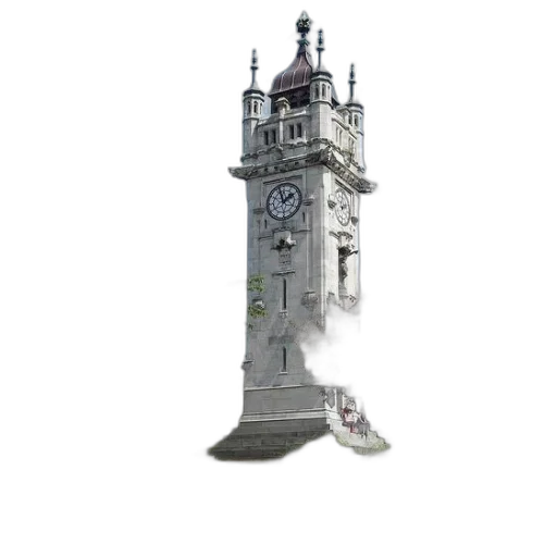 building, staff, sword, 3d render transparent PNG cut-out
