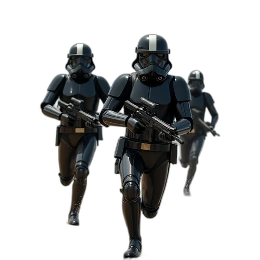 weapon, staff, robot, concept art, 3d render, pixel art, group, stormtroopers transparent PNG cut-out