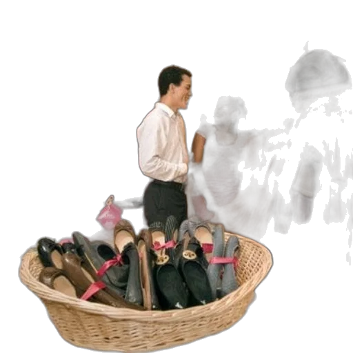 shoes, furniture, staff, umbrella, photorealistic, concept art, 3d render, oil painting transparent PNG cut-out