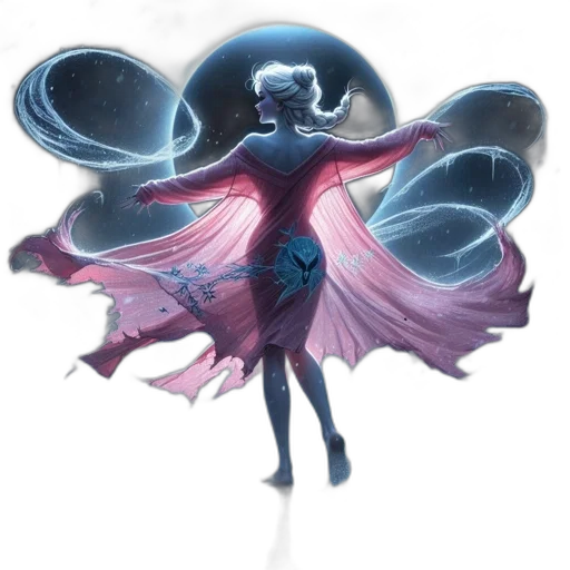 creature, mask, staff, dress, concept art, fantasy art, comic book art, 3d render transparent PNG cut-out