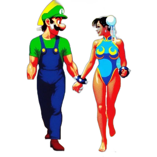 dress, pixel art, concept art, comic book art, fantasy art, two, animated, characters transparent PNG cut-out