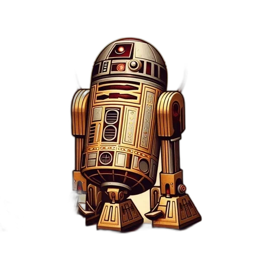 robot, staff, pixel art, concept art, 3d render, comic book art, star, wars transparent PNG cut-out