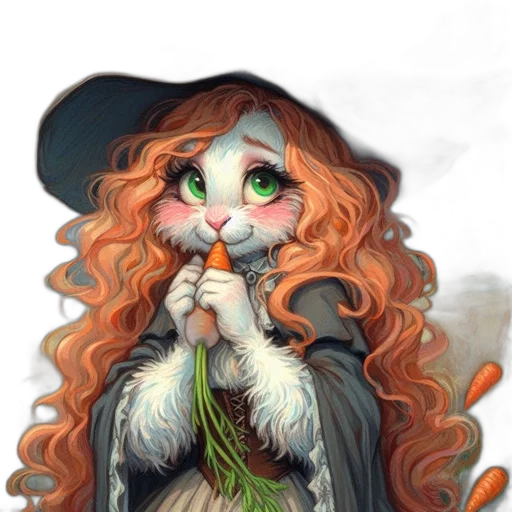 staff, hat, creature, dress, fantasy art, watercolor, concept art, pixel art transparent PNG cut-out