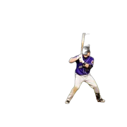 weapon, sword, staff, pixel art, baseball, player, purple, jersey transparent PNG cut-out