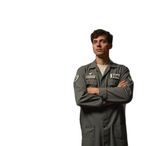 jacket, staff, weapon, concept art, photorealistic, outer space, two, prison transparent PNG cut-out