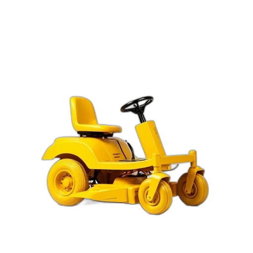 robot, car, furniture, staff, 3d render, photorealistic, yellow, riding transparent PNG cut-out