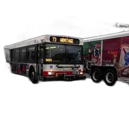 concept art, photorealistic, 3d render, pixel art, city, bus, route, number transparent PNG cut-out