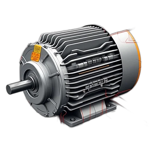 3d render, electric, motor, drive transparent PNG cut-out