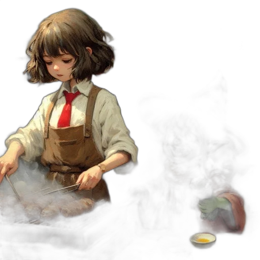 food, staff, weapon, dress, concept art, fantasy art, photorealistic, oil painting transparent PNG cut-out
