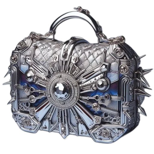 jewelry, crown, photorealistic, clutch, features, intricate, silver, metalwork transparent PNG cut-out