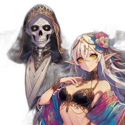 mask, jewelry, dress, weapon, fantasy art, concept art, anime, pixel art transparent PNG cut-out